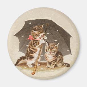 Cat Kitten kattunge antique vintage söt Söt Magnet