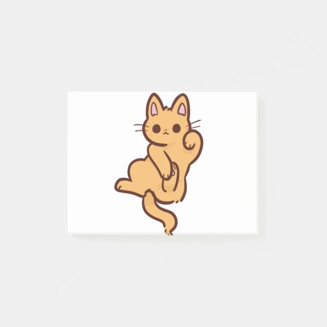Cat Kitten Kawaii Chibi Kattunge Young Cat Animal Post-it Block (Framsida)