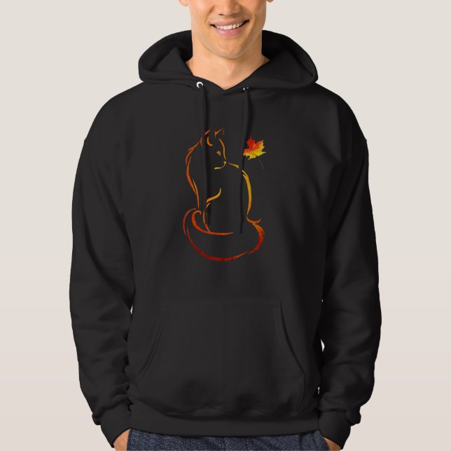 Cat Kitten Löv höst Hoodie (Framsida)
