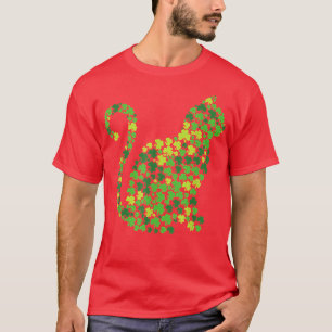 Cat Kitten Lucky Shamrock Klöver St patricks day T Shirt