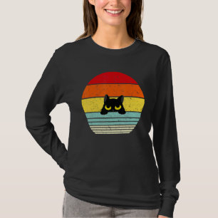 Cat Kitten Meme Vintage Retro Sunset Peeping Curio T Shirt