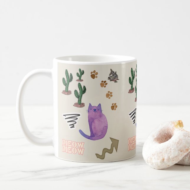 Cat Kitten Meow Animals Mugg (Med munk)