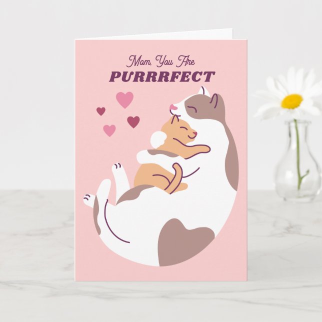 Cat & Kitten Mother's Day Card Kort (Liten växt)
