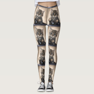 CAT KITTEN PAPARAZZI yoga byxor-balkar Leggings