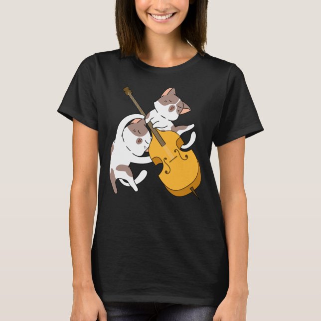 Cat Kitten Play Cello Cat Cello Player Cellist T Shirt (Framsida)