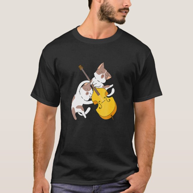 Cat Kitten Play Cello Cat Lover Cello Player Ce T Shirt (Framsida)