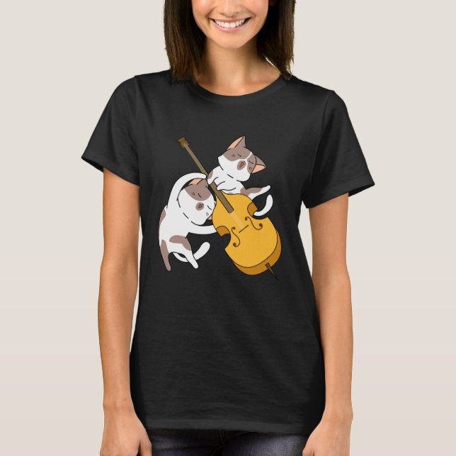 Cat Kitten Playing Cello Cat  Cello Player Cellist T Shirt (Framsida)