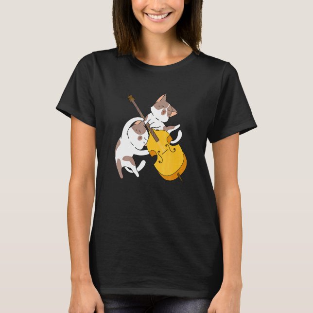 Cat Kitten Playing Cello Cat  Cello Player Cellist T Shirt (Framsida)