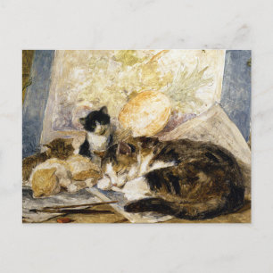 Cat & Kittens Asov i Artists Studio Vykort