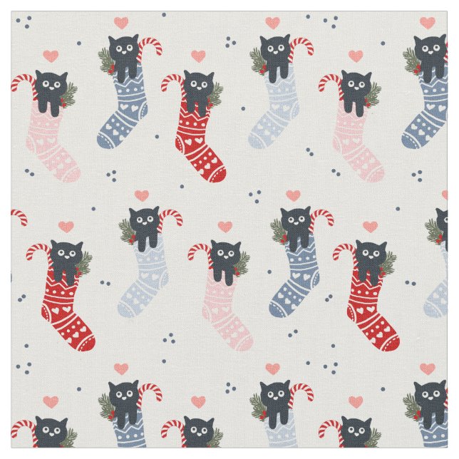 Cat Kittens i julklager, helgdag Tyg (Närbild)