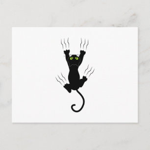 cat klo gato com garras vykort