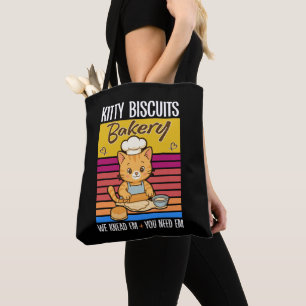 Cat Kneading Baker Kattunge Biscuits Vi kände dig Tygkasse