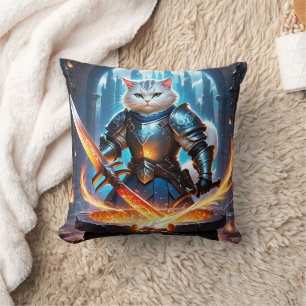 Cat Knight Forging Sword i Magic Forge Kudde
