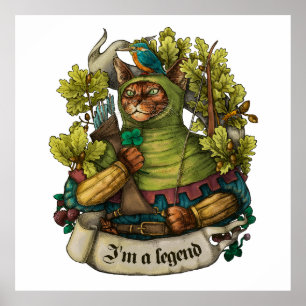 Cat Knight-vintage-utskrift Poster