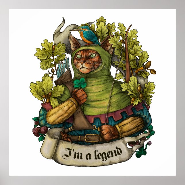 Cat Knight-vintage-utskrift Poster (Framsidan)