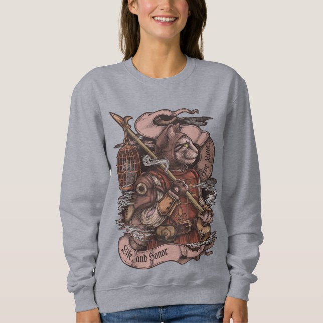Cat Knight-vintage-utskrift T Shirt (Framsida)