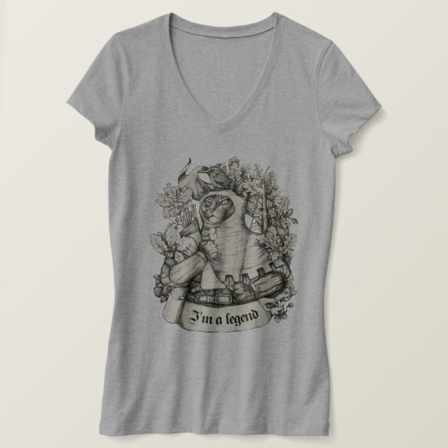 Cat Knight-vintage-utskrift T Shirt (Design framsida)