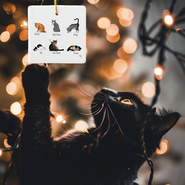 Cat-kommandon Julgransprydnad Keramik (Skapare uppladdad)