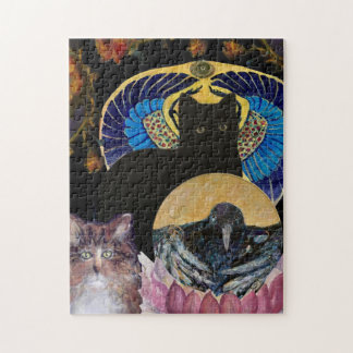 Cat Kråka Scarab Lily Maureen Girard Pussel