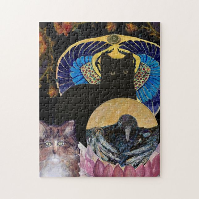 Cat Kråka Scarab Lily Maureen Girard Pussel (Vertikal)