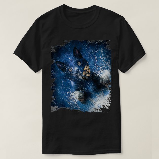 Cat Kraken Krakitten T Shirt (Design framsida)