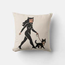 Cat Lady Cutie Tuxedo Katt | Kattmamma Grafisk Ben Kudde