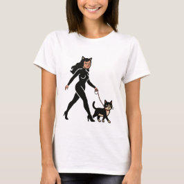 Cat Lady Cutie Tuxedo Katt | Kattmamma Tecknad Gra T Shirt