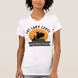Cat Lady Level Expert Whisker Wrangler  T Shirt