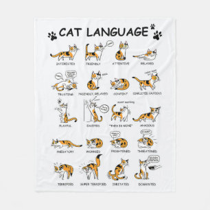 Cat Language, LUNT Kitten, Kärlek Cat Gift Idea Fleecefilt