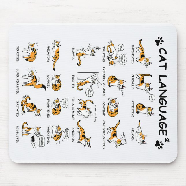 Cat Language, LUNT Kitten, Kärlek Cat Gift Idea Musmatta (Framsidan)