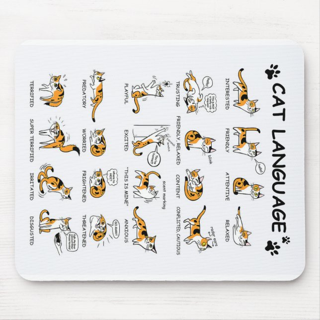 Cat Language, LUNT Kitten, Kärlek Cat Gift Idea Musmatta (Framsidan)
