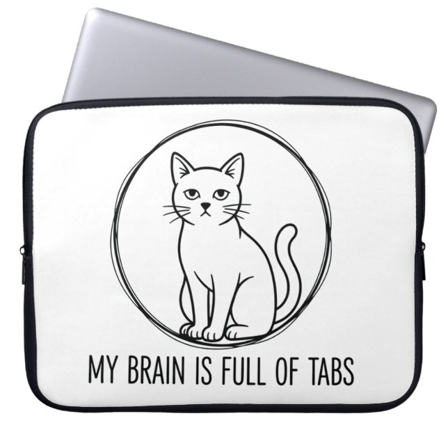 Cat Laptop Sleeve - Brain Full Of Tabs (Framsidan)