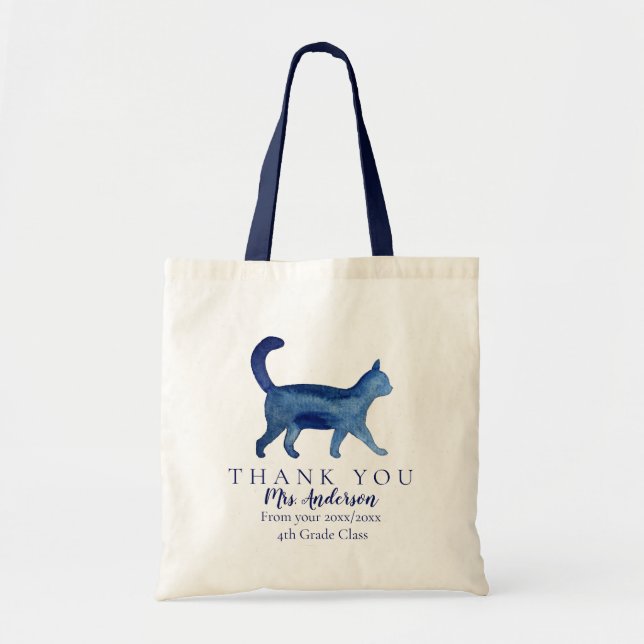 CAT Lärare Tack Class Gift Tote Bag Tygkasse (Framsidan)