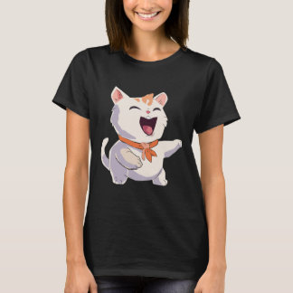 Cat Laughing Illustration T Shirt