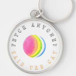 Cat Leksak Rund Silverfärgad Nyckelring