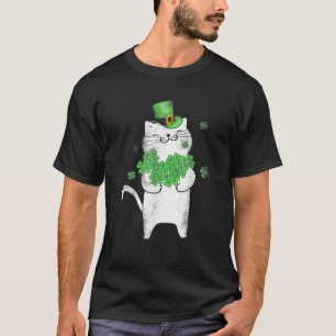 Cat Leprechaun Cat Lover Shamrock St patrick's day T Shirt