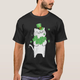 Cat Leprechaun Cat Lover Shamrock St patrick's day T Shirt