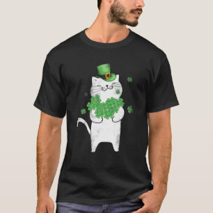 Cat Leprechaun Cat Lover Shamrock St patrick's day T Shirt