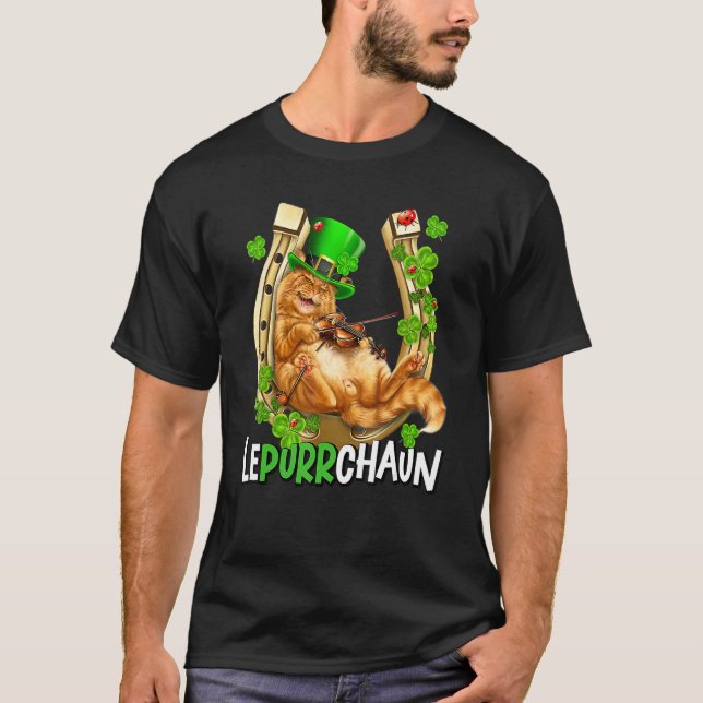 Cat Leprechaun St Patrick S Day Lepurrchaun Shamro T Shirt (Framsida)