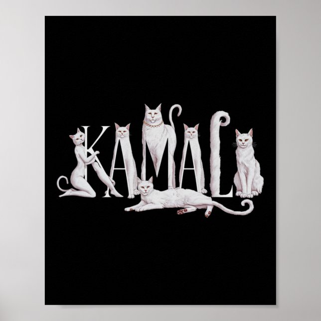 Cat Lettering Art - Kamala Harris 2024 Poster (Framsidan)