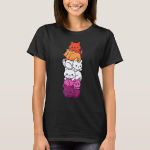 Cat Lgbt Gay Flagga Cute Hers and Hers Lycklig Val T Shirt