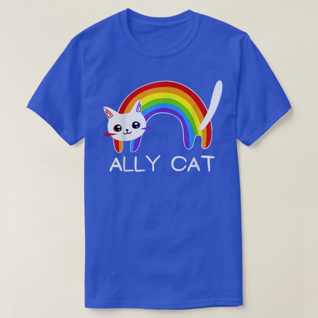 Cat Lgbt Rainbow Flagga Gay pride månad T Shirt (Design framsida)