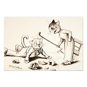 Cat Life by Louis Wain Fototryck