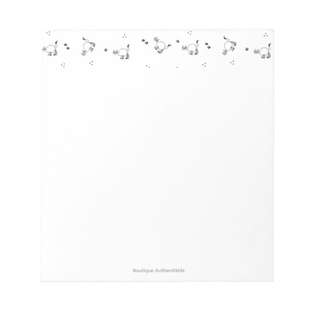 Cat Line Art Notepad Anteckningsblock (Framsida)