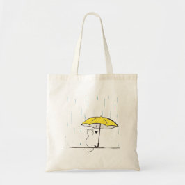 cat line drawing on a rainy day under umbrella tygkasse