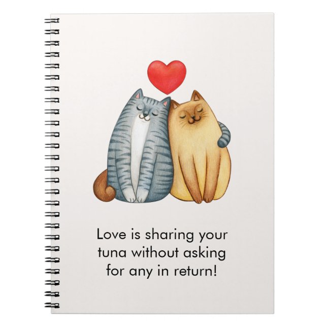 Cat lite Älskare Cute Ljug glad Alla hjärtans dag Anteckningsbok (Framsidan)