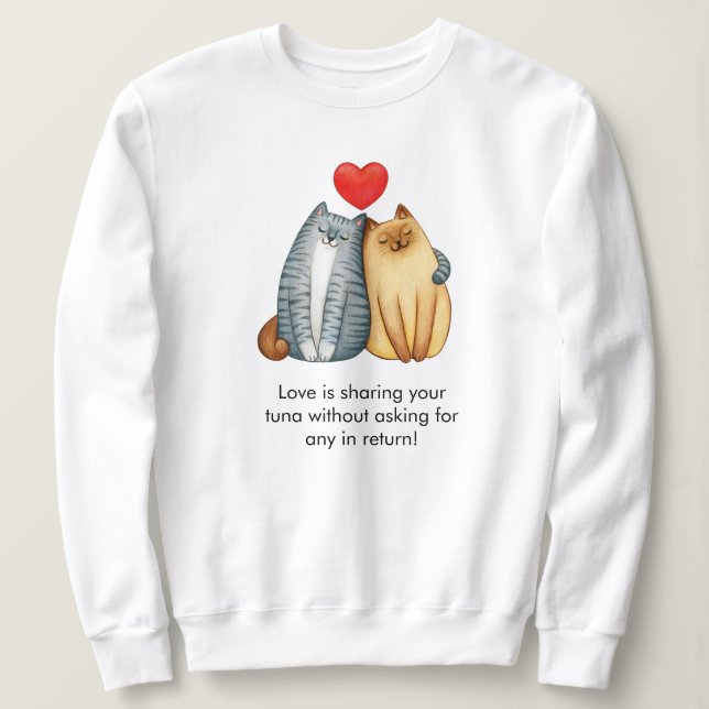 Cat lite Älskare Cute Ljug glad Alla hjärtans dag T Shirt (Design framsida)