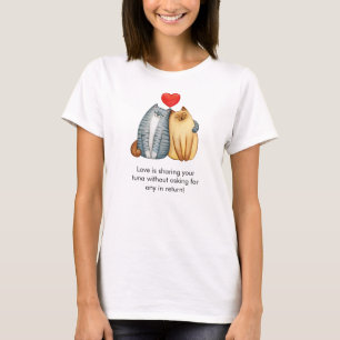 Cat lite Älskare Cute Ljug glad Alla hjärtans dag T Shirt