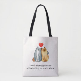 Cat lite Älskare Cute Ljug glad Alla hjärtans dag Tygkasse