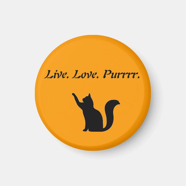 Cat Live Love Purr Magnet (Framsidan)